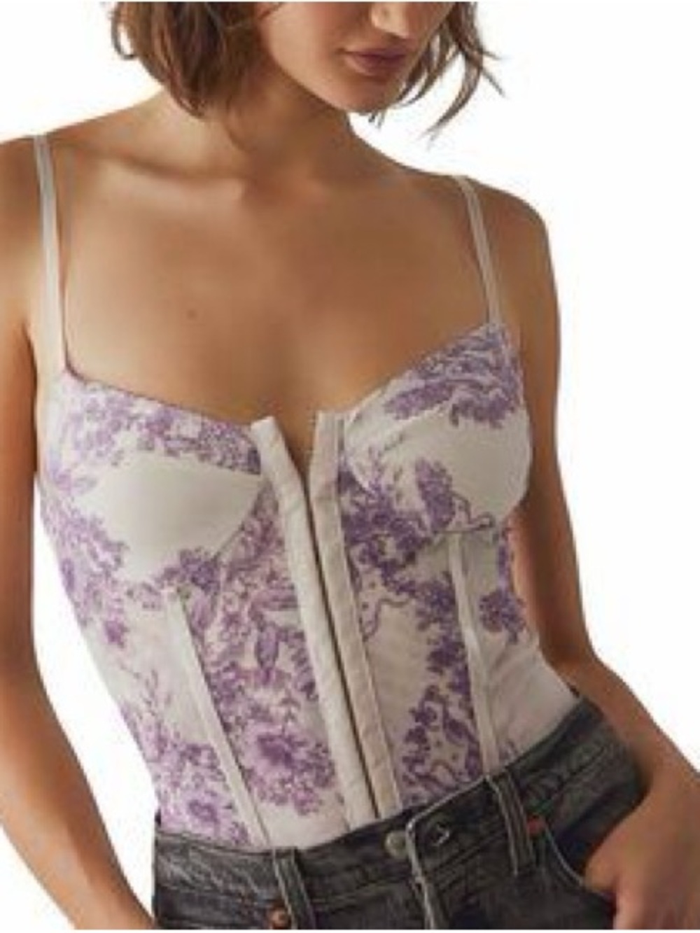 X Intimately FP Night Rhythm Bodysuit in Ivory Combo